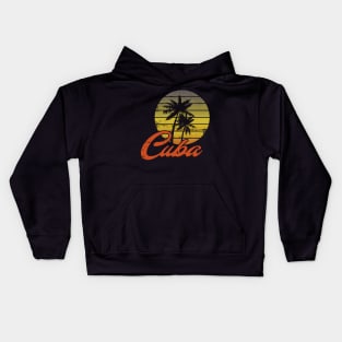 Cuba Vintage Retro 70s Throwback Surf Kids Hoodie